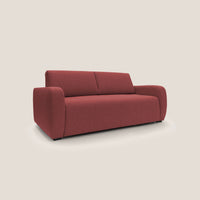 Divano Letto 3 Posti 215x93x100 cm in Tessuto Rosso