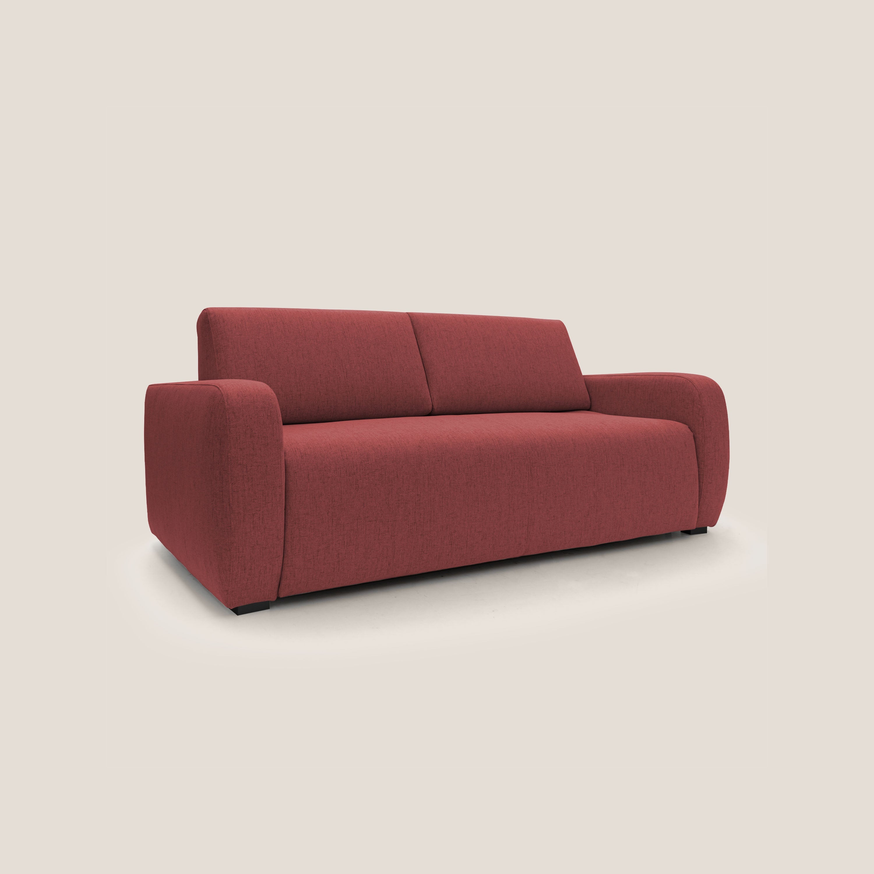 Divano Letto 3 Posti 215x93x100 cm in Tessuto Rosso