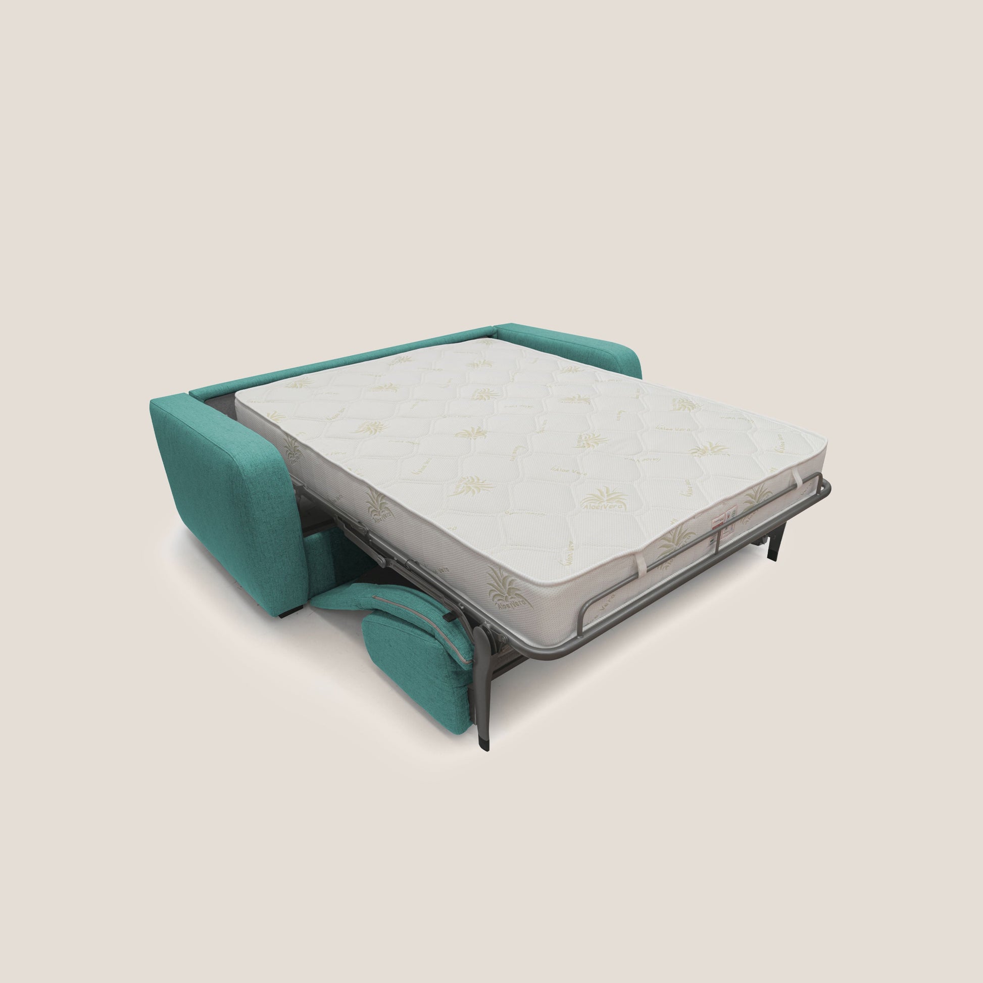 Divano Letto 3 Posti 195x93x100 cm in Tessuto Verde