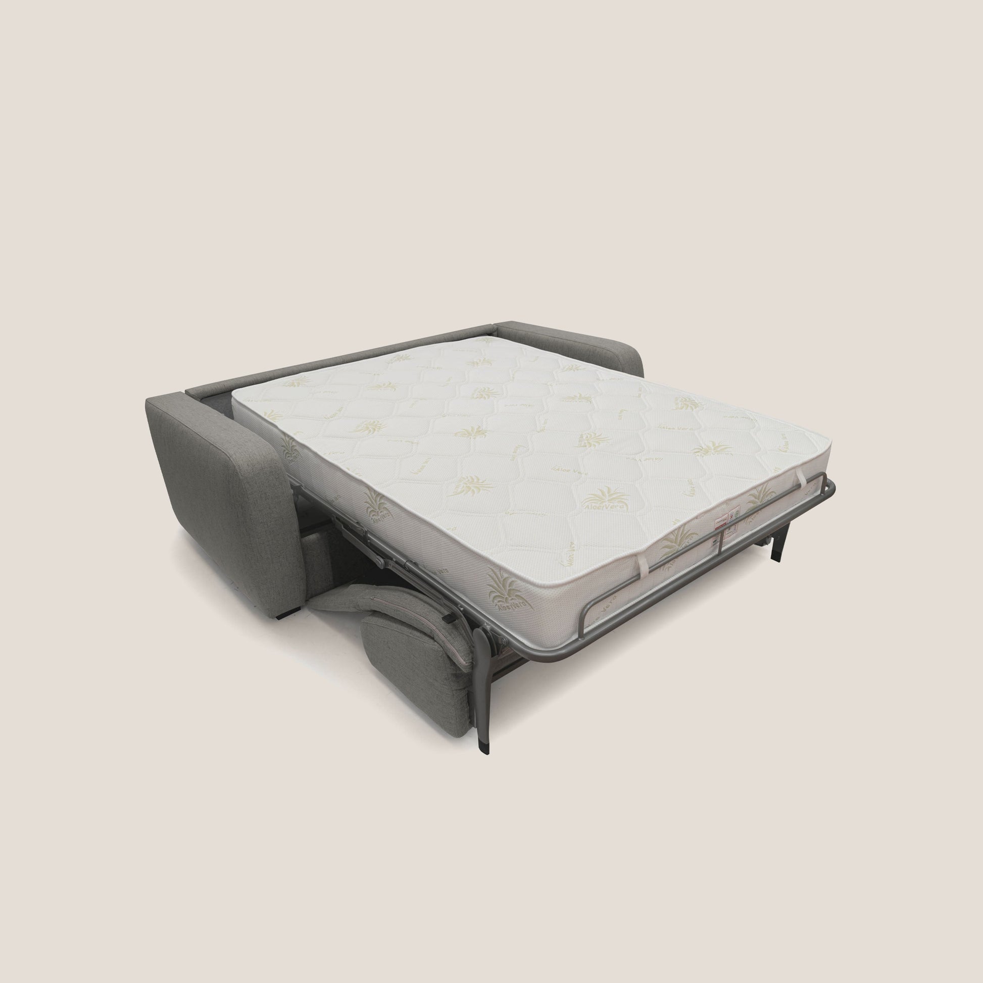 Divano Letto 3 Posti 215x93x100 cm in Tessuto Talpa