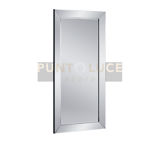 DUNJA SPECCHIO DA PARETE SFACCETTATO CON CORNICE SPECCHIO CON GANCI X INSTALLAZIONE ORIZZONTALE E VERTICALE L.100CM