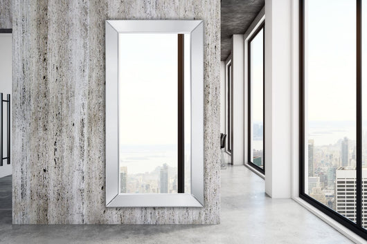 DUNJA SPECCHIO DA PARETE SFACCETTATO CON CORNICE SPECCHIO CON GANCI X INSTALLAZIONE ORIZZONTALE E VERTICALE L.100CM