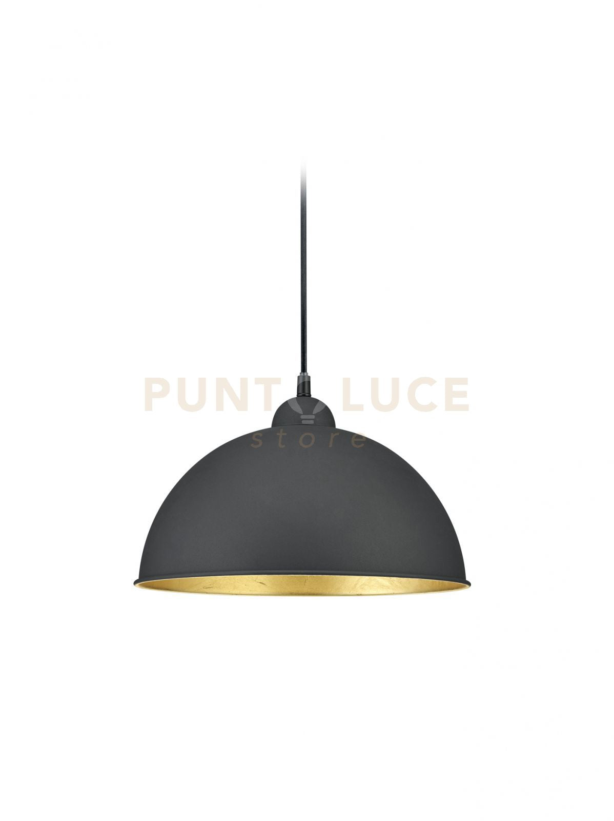 DUOLINE SOSPENSIONE JIMMY METALLO NERO ED INTERNO ORO D. 31CM PER SISTEMA BINARIO 1 LUCE ATTACCO E27