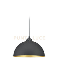 DUOLINE SOSPENSIONE JIMMY METALLO NERO ED INTERNO ORO D. 31CM PER SISTEMA BINARIO 1 LUCE ATTACCO E27