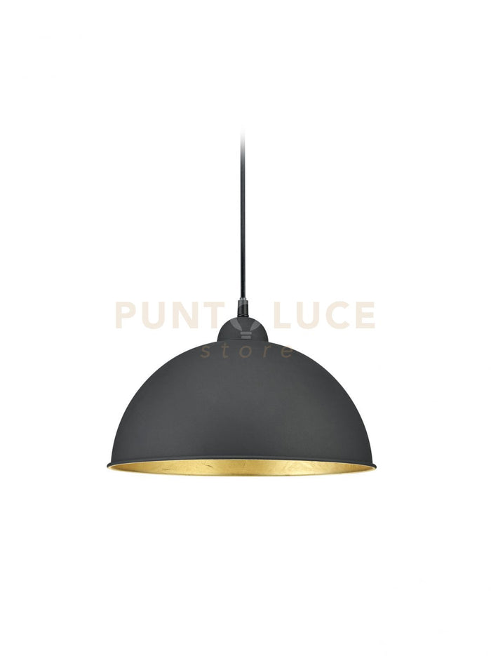 DUOLINE SOSPENSIONE JIMMY METALLO NERO ED INTERNO ORO D. 31CM PER SISTEMA BINARIO 1 LUCE ATTACCO E27