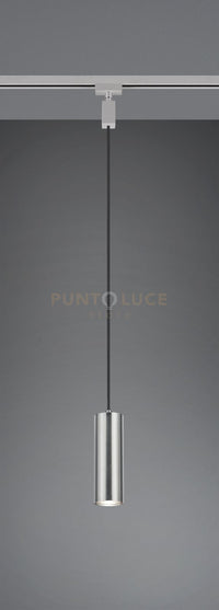 DUOLINE SOSPENSIONE MARLEY METALLO ACCIAIO SATINATO D. 6CM X H. 17CM PER SISTEMA BINARIO 1 LUCE ATTACCO GU10