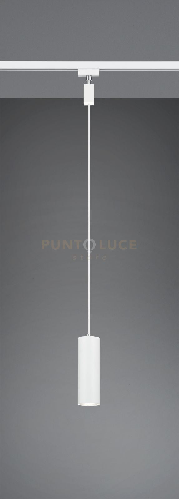 DUOLINE SOSPENSIONE MARLEY METALLO BIANCO D. 6CM X H. 17CM PER SISTEMA BINARIO 1 LUCE ATTACCO GU10