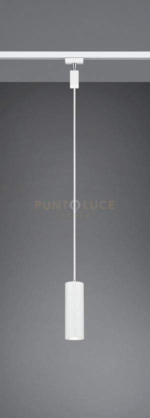 DUOLINE SOSPENSIONE MARLEY METALLO BIANCO D. 6CM X H. 17CM PER SISTEMA BINARIO 1 LUCE ATTACCO GU10