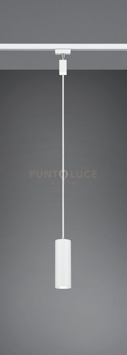 DUOLINE SOSPENSIONE MARLEY METALLO BIANCO D. 6CM X H. 17CM PER SISTEMA BINARIO 1 LUCE ATTACCO GU10