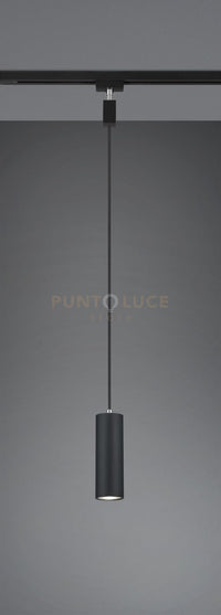 DUOLINE SOSPENSIONE MARLEY METALLO NERO D. 6CM X H. 17CM PER SISTEMA BINARIO 1 LUCE ATTACCO GU10