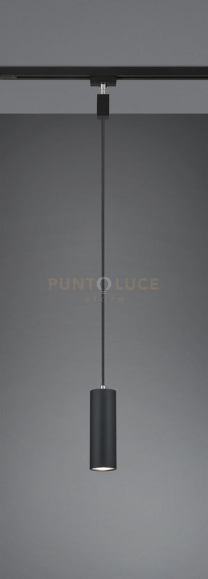 DUOLINE SOSPENSIONE MARLEY METALLO NERO D. 6CM X H. 17CM PER SISTEMA BINARIO 1 LUCE ATTACCO GU10