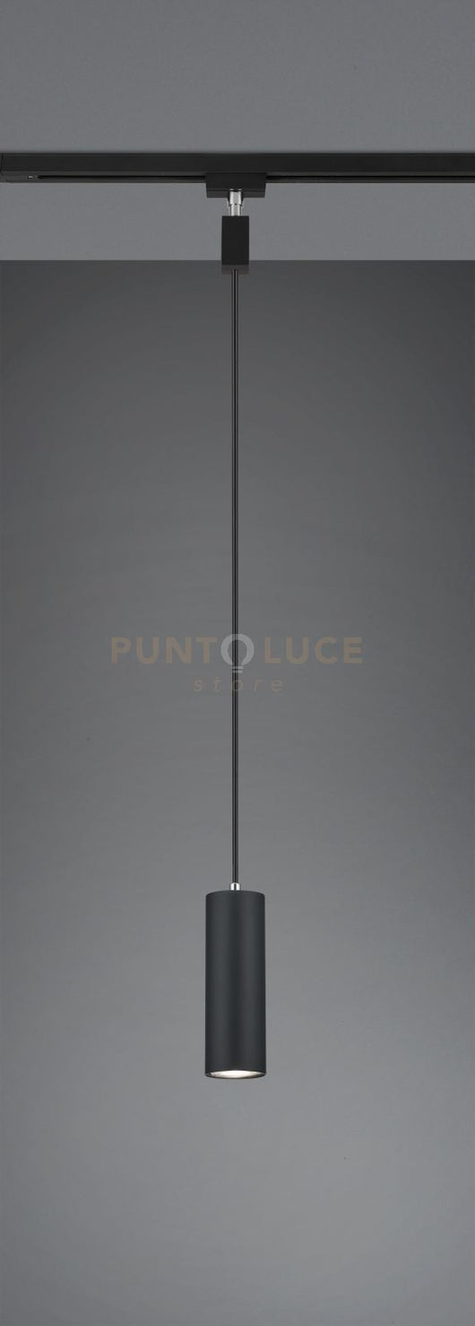 DUOLINE SOSPENSIONE MARLEY METALLO NERO D. 6CM X H. 17CM PER SISTEMA BINARIO 1 LUCE ATTACCO GU10