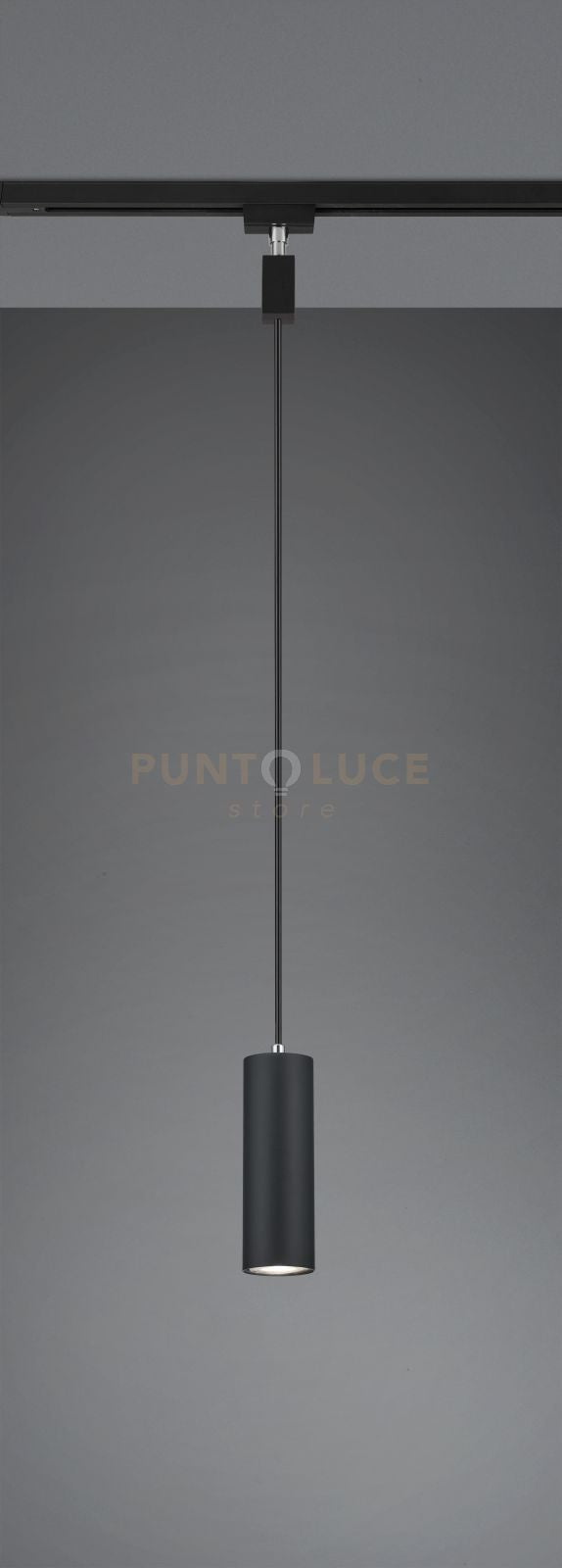 DUOLINE SOSPENSIONE MARLEY METALLO NERO D. 6CM X H. 17CM PER SISTEMA BINARIO 1 LUCE ATTACCO GU10