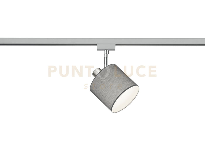 DUOLINE TOMMY SPOT ORIENTABILE PARALUME GRIGIO D. 12CM PER SISTEMA BINARIO 1 LUCE ATTACCO E14
