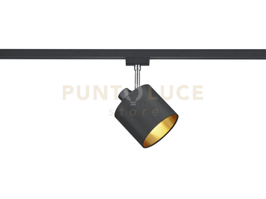 DUOLINE TOMMY SPOT ORIENTABILE PARALUME NERO D. 12CM PER SISTEMA BINARIO 1 LUCE ATTACCO E14