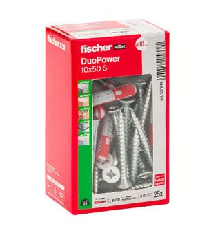 DUOPOWER 10 X 50 S TASSELLO CON VITE - CONF. 25 PEZZI - FISCHER