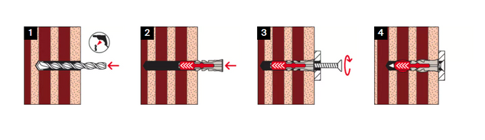 DUOPOWER 6/2 TASSELLO CON GANCIO MEDIO - CONF. 25 PEZZI - FISCHER
