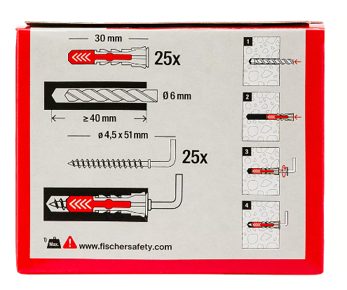 DUOPOWER 6/2 TASSELLO CON GANCIO MEDIO - CONF. 25 PEZZI - FISCHER