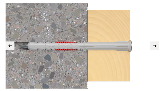 DUOXPAND 10X160 T – FISCHER - TASSELLO PROLUNGATO BIMATERIALE MARCATO CE CON VITE PREMONTATA ZINCATA T.S.P. E IMPRONTA TORX.