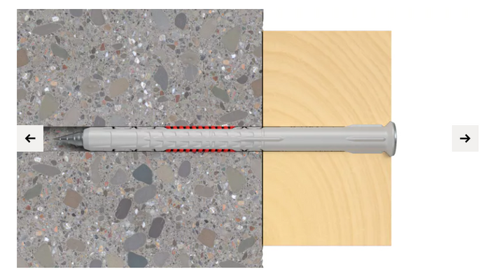 DUOXPAND 10X160 T – FISCHER - TASSELLO PROLUNGATO BIMATERIALE MARCATO CE CON VITE PREMONTATA ZINCATA T.S.P. E IMPRONTA TORX.