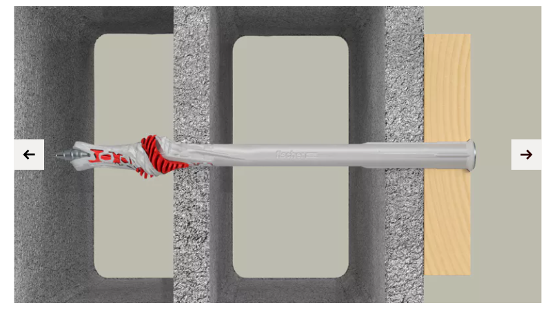 DUOXPAND 10X160 T – FISCHER - TASSELLO PROLUNGATO BIMATERIALE MARCATO CE CON VITE PREMONTATA ZINCATA T.S.P. E IMPRONTA TORX.