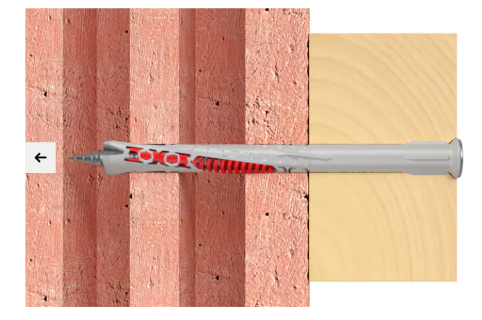 DUOXPAND 10X160 T – FISCHER - TASSELLO PROLUNGATO BIMATERIALE MARCATO CE CON VITE PREMONTATA ZINCATA T.S.P. E IMPRONTA TORX.