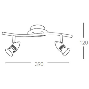 Applique faretti led orientabili soffitto spot attacco gu10x2 alimentazione 230v
