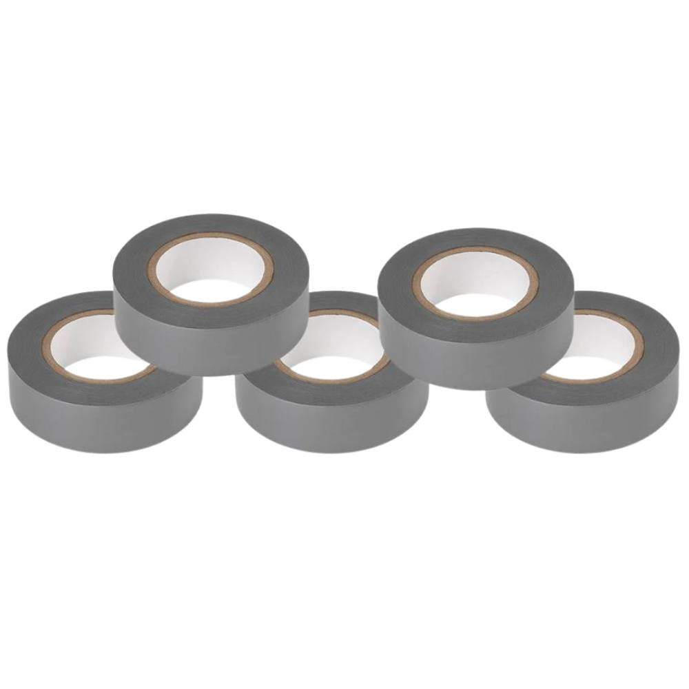 Kit nastro isolante in pvc autoestinguente multicolore per impianti sicuri *** colore grigio, dimensioni 15 mm x 10 m...