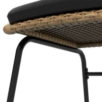 Set da Bistrò in Rattan per Terrazza, Set di Mobili da Giardino, 2 Sedie e Tavolo, Giallo