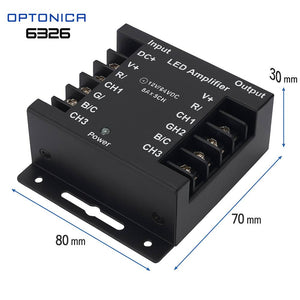 Amplificatore striscia led rgb optonica 6326 12-24v 288w