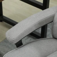 Sedia da ufficio grande e alta, capacità di carico 200 kg, costruzione robusta, rivestimento morbido, grigio chiaro