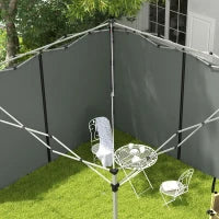 Set 2 Pareti Gazebo 3x3 e 3x6 m in Tessuto Oxford con Porte a Cerniera, 295x195 cm, Grigio Scuro