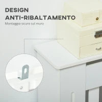 Copritermosifone a Doghe in MDF per Casa e Ufficio, 172x19x81 cm, Bianco