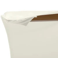 Ombrellone da Giardino 2.5x2.3 m a 6 Stecche, in Legno e Poliestere, Bianco Crema