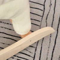 Cavallo a Dondolo Bianco e Rosa con Suoni e Struttura in Legno di Pioppo per Bambini 18-36 Mesi, 70x28x57cm