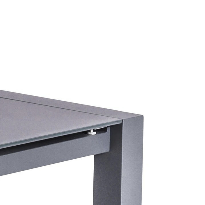 Tavolo da pranzo allungabile in vetro temperato grigio Linden 122-182x80 cm fino a 12 posti | Duzzle
