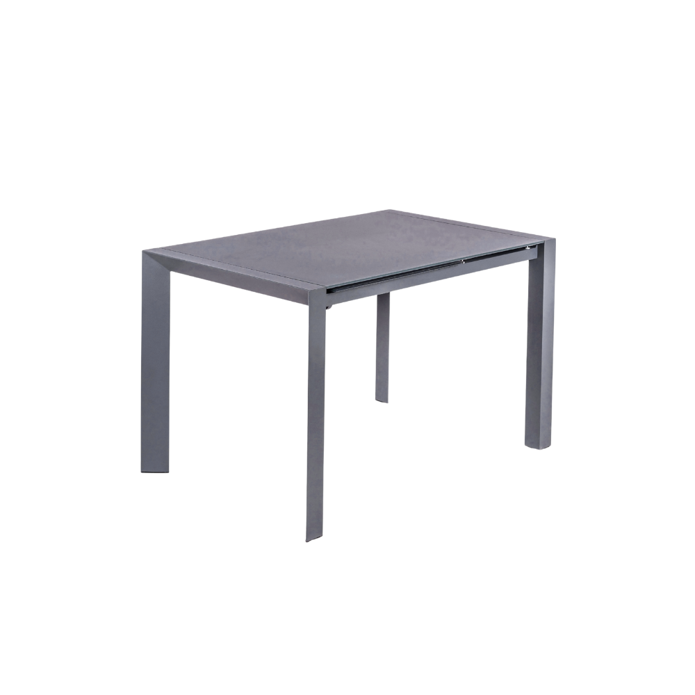Tavolo da pranzo allungabile in vetro temperato grigio Linden 122-182x80 cm fino a 12 posti | Duzzle
