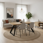 Tavolo da pranzo fisso in legno impiallacciato rovere naturale Timber 200x100 cm fino a 10 posti Made in Italy | Duzzle