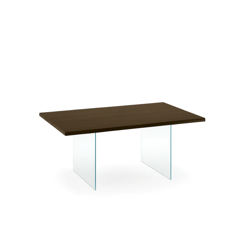 Tavolo da pranzo fisso in legno impiallacciato rovere termocotto Forest 160x90 cm fino a 8 posti Made in Italy | Duzzle