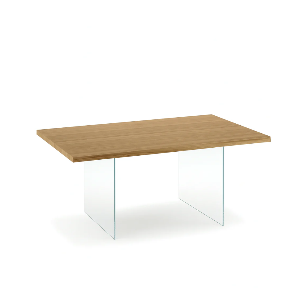 Tavolo da pranzo fisso in legno impiallacciato rovere naturale Forest 200x100 cm fino a 10 posti Made in Italy | Duzzle