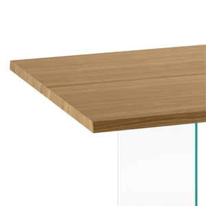 Tavolo da pranzo fisso in legno impiallacciato rovere naturale Forest 200x100 cm fino a 10 posti Made in Italy | Duzzle