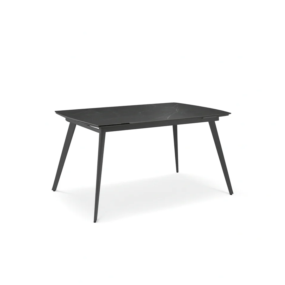 Tavolo da pranzo allungabile in ceramica su vetro effetto marmo nero George 140-200x90 cm fino a 10 posti | Duzzle