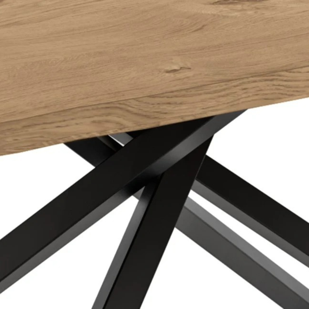 Tavolo da pranzo fisso in legno impiallacciato rovere naturale Blake 200x100 cm fino a 10 posti Made in Italy | Duzzle