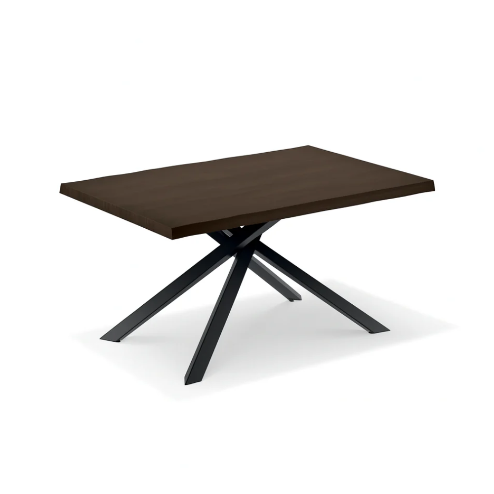 Blake, Tavolo fisso con top Impiallacciato Rovere termocotto (100cm X 200cm H. 76cm) Made in Italy | Duzzle