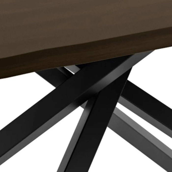 Blake, Tavolo fisso con top Impiallacciato Rovere termocotto (100cm X 200cm H. 76cm) Made in Italy | Duzzle