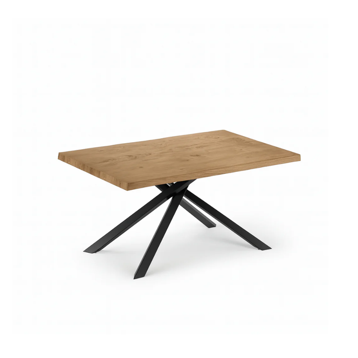 Tavolo da pranzo fisso in legno impiallacciato rovere naturale Blake 160x90 cm fino a 8 posti Made in Italy | Duzzle