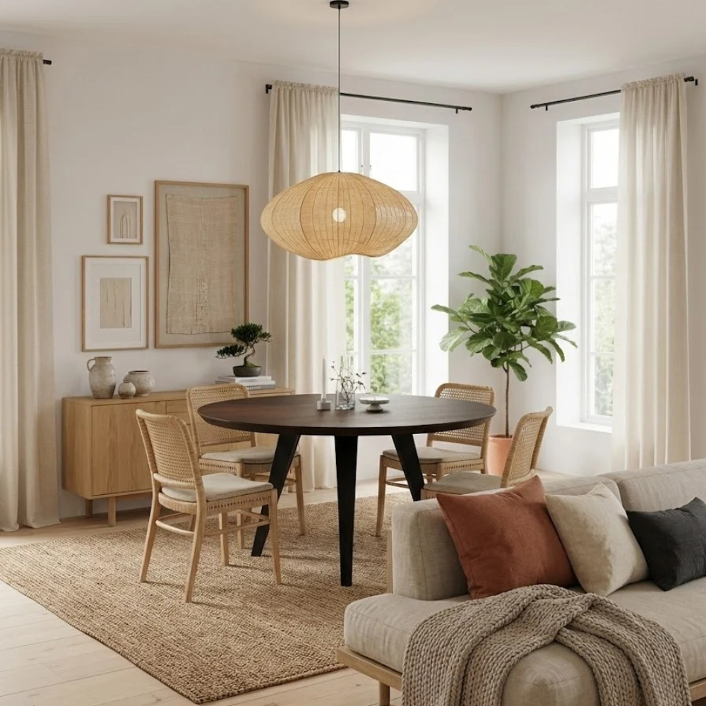 Tavolo da pranzo fisso in legno impiallacciato rovere termocotto Leo 130x130 cm fino a 6 posti Made in Italy | Duzzle