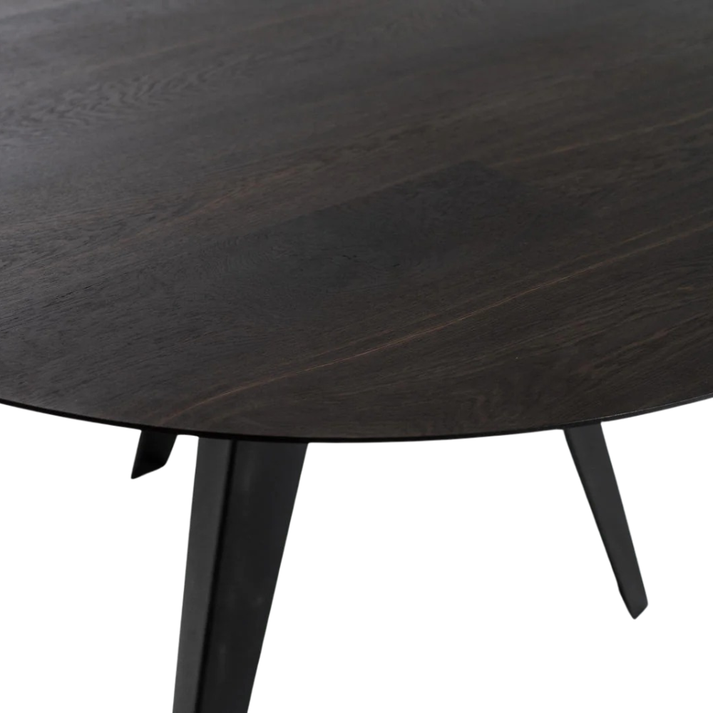 Tavolo da pranzo fisso in legno impiallacciato rovere termocotto Leo 130x130 cm fino a 6 posti Made in Italy | Duzzle