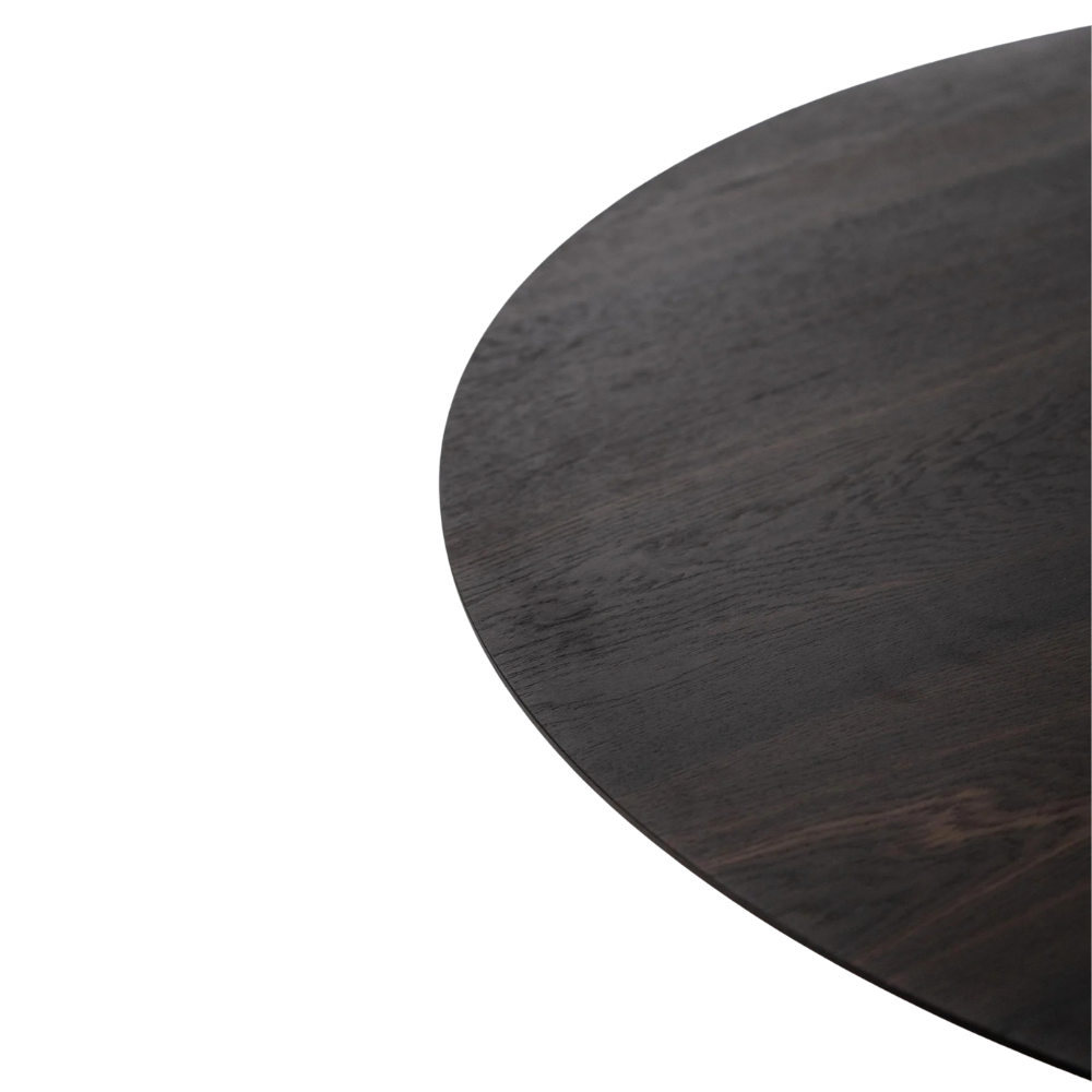 Tavolo da pranzo fisso in legno impiallacciato rovere termocotto Leo 130x130 cm fino a 6 posti Made in Italy | Duzzle