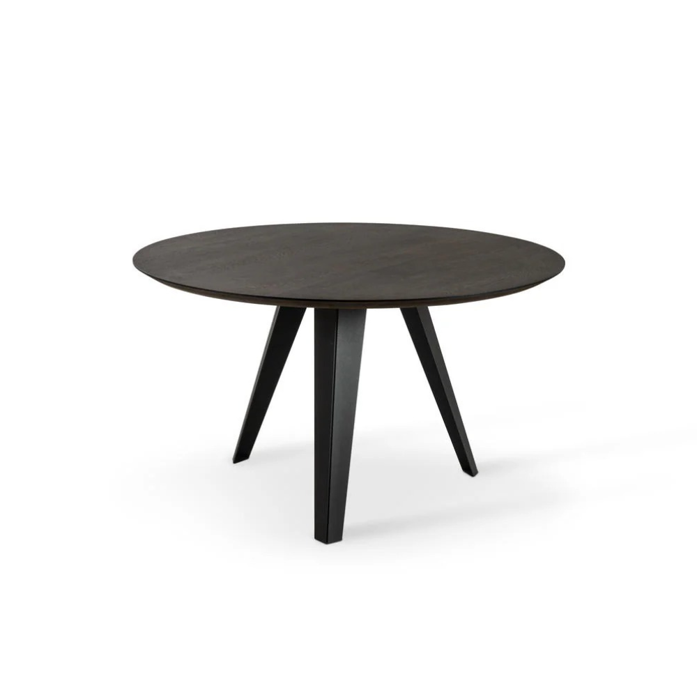 Tavolo da pranzo fisso in legno impiallacciato rovere termocotto Leo 130x130 cm fino a 6 posti Made in Italy | Duzzle